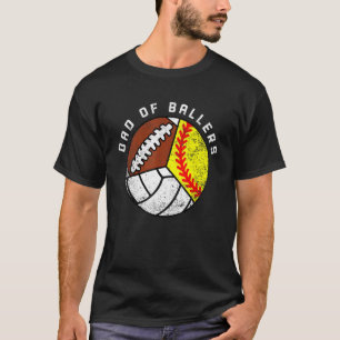 Camiseta Papá de los más deportistas Softbol Voleibol Fút