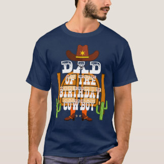 Camiseta Papá De Los Niños Vaqueros De Cumpleaños Fiesta De