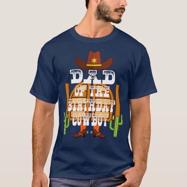 Camiseta Papá De Los Niños Vaqueros De Cumpleaños Fiesta De (Anverso)