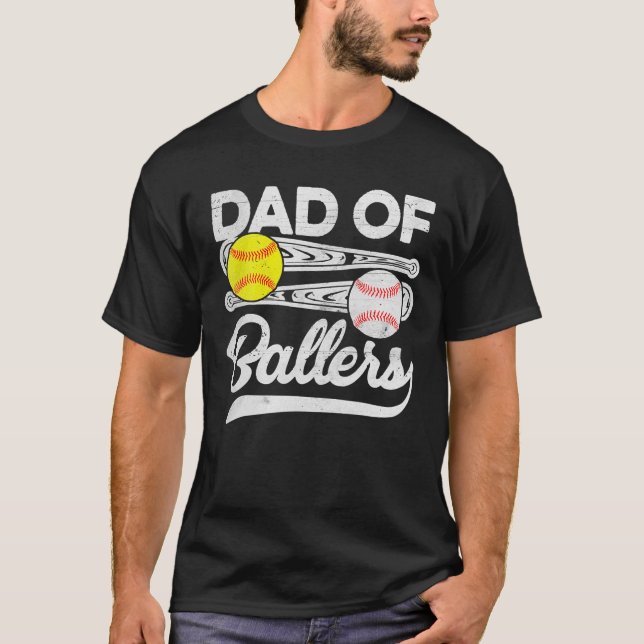 Camiseta Papá De Los Padres Día Del Béisbol Papá C (Anverso)