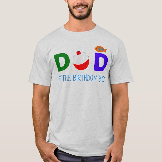 Camiseta Papá de los pescados del muchacho del cumpleaños (Anverso)