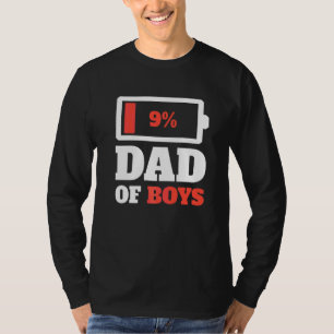 Camiseta Papá De Niños Cansado Papá Padre Batería Baja Ener