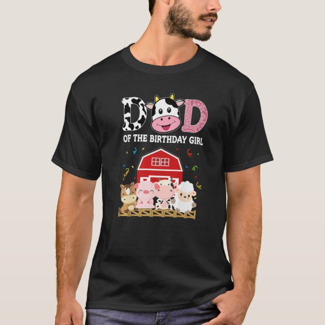 Camiseta Papá De Papá Noel Chica De La Granja De Cumpleaños (Anverso)