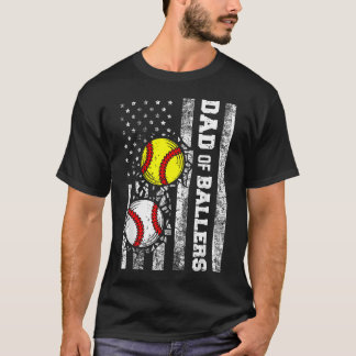 Camiseta Papá De Peloteros Divertida Bandera De EE. UU. Béi