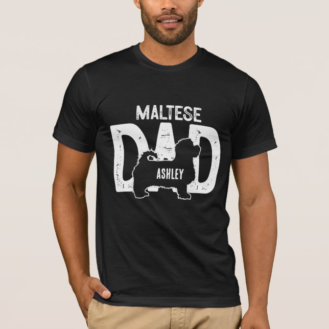 Camiseta Papá de perro maltés Papá de cachorro (Anverso)