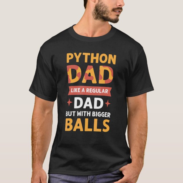 Camiseta Papá de Python. Herpetólogos. Royal Python Banana  (Anverso)