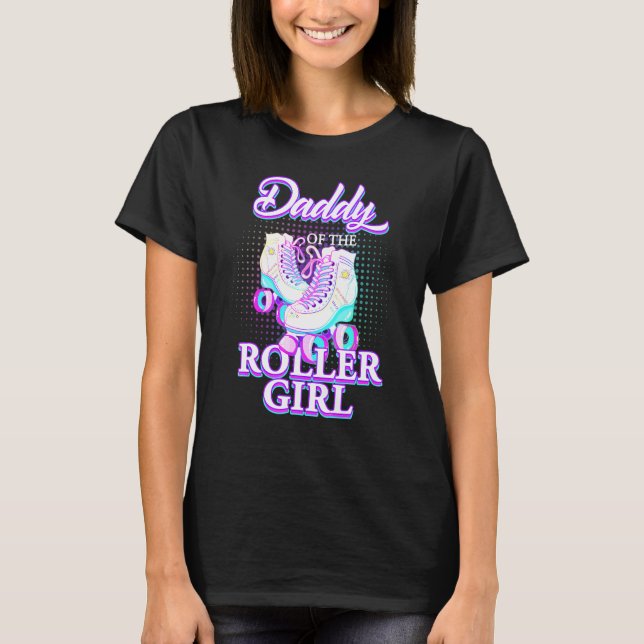 Camiseta Papa de Roller Girl Patinaje de Cumpleaños Partido (Anverso)