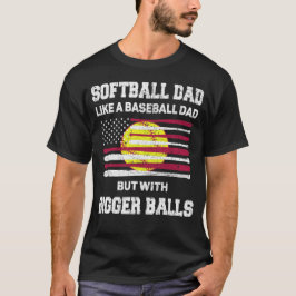 Camiseta Papá de sóftbol como un papá de béisbol con bolas