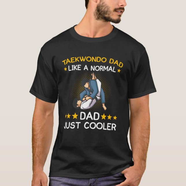 Camiseta papá de taekwondo luchando contra el cinturón negr (Anverso)