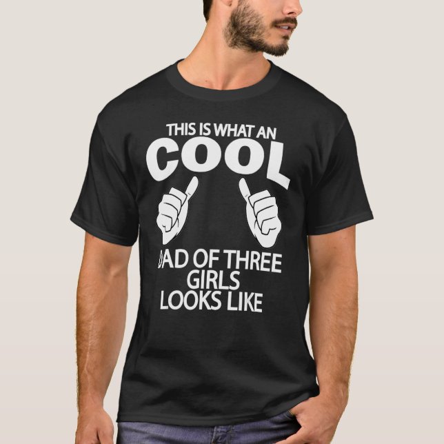Camiseta Papá De Tres Chicas Padre De Tres Chicas Papi De T (Anverso)