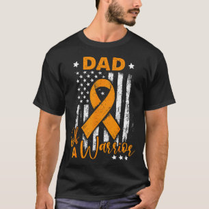 Camiseta Papá de un guerrero conciencia de leucemia bandera