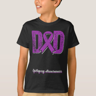 Camiseta Papá De Un Guerrero Epilepsia Dad Púrpura Cinta De