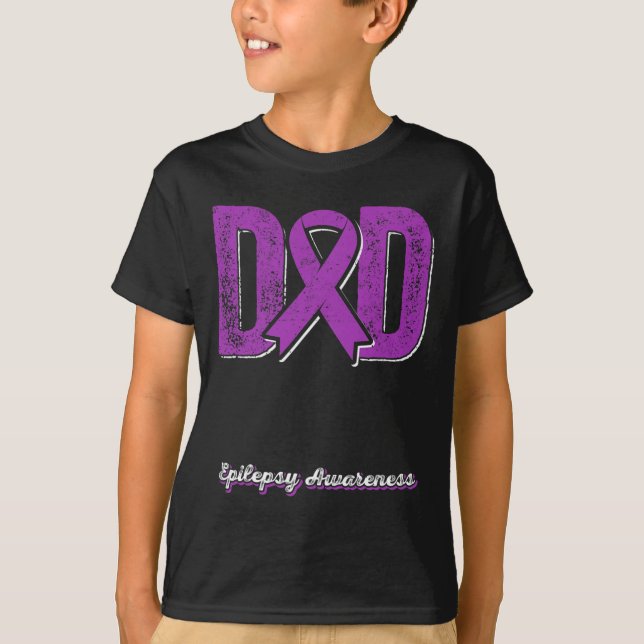 Camiseta Papá De Un Guerrero Epilepsia Dad Púrpura Cinta De (Anverso)