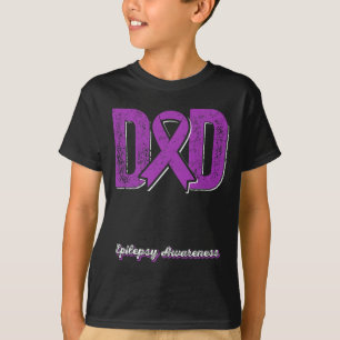 Camiseta Papá De Un Guerrero Epilepsia Dad Púrpura Cinta De