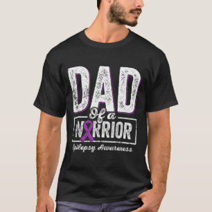 Camiseta Papá De Un Guerrero Epilepsia Dad Púrpura Cinta De