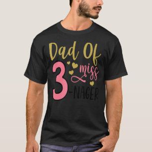 Camiseta Papá De Una Princesa De Tercer Cumpleaños De Tres 