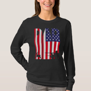 Camiseta Papá Deer cazando la bandera estadounidense