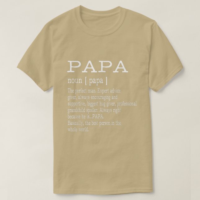 Camiseta Papa Definition Grandpa Father's Day Gifts  Men  (Diseño del anverso)