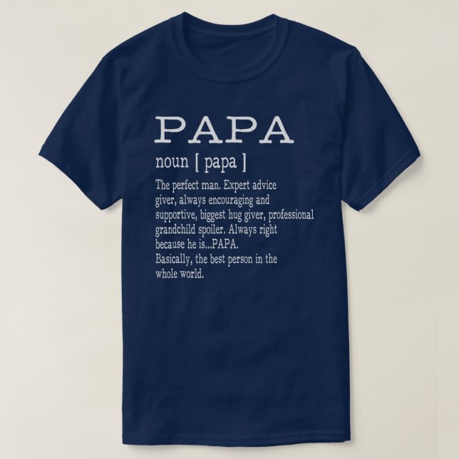 Camiseta Papa Definition Grandpa Father's Day Men  (Diseño del anverso)