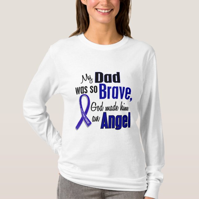 Camiseta Papá del ÁNGEL 1 del cáncer de colon (Anverso)