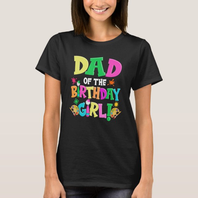Camiseta Papá del artista del Chica de cumpleaños papá Pap (Anverso)