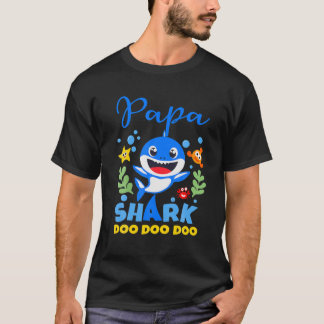 Camiseta Papa Del Bebé Tiburón Cumpleaños, Papa Shark