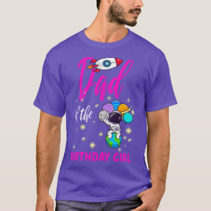 Camiseta Papá Del Chica De Cumpleaños Astronauta Cute