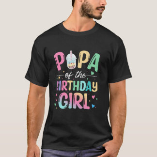 Camiseta Papa Del Chica De Cumpleaños Bubble Boba Tea Fiest