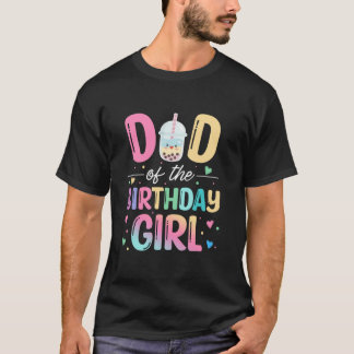 Camiseta Papá Del Chica De Cumpleaños Bubble Boba Tea Fiest
