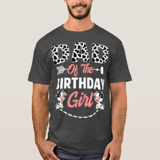 Camiseta Papá Del Chica De Cumpleaños Cow Nacido Granja Ani