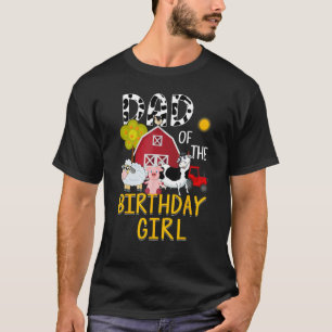 Camiseta Papá del Chica de cumpleaños Cow Shirt Farm Barnya