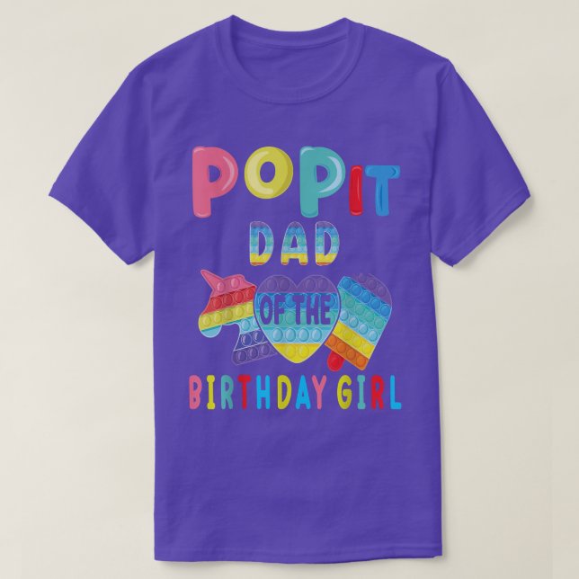 Camiseta papá del Chica de cumpleaños Pop It Unicorn Cumple (Diseño del anverso)