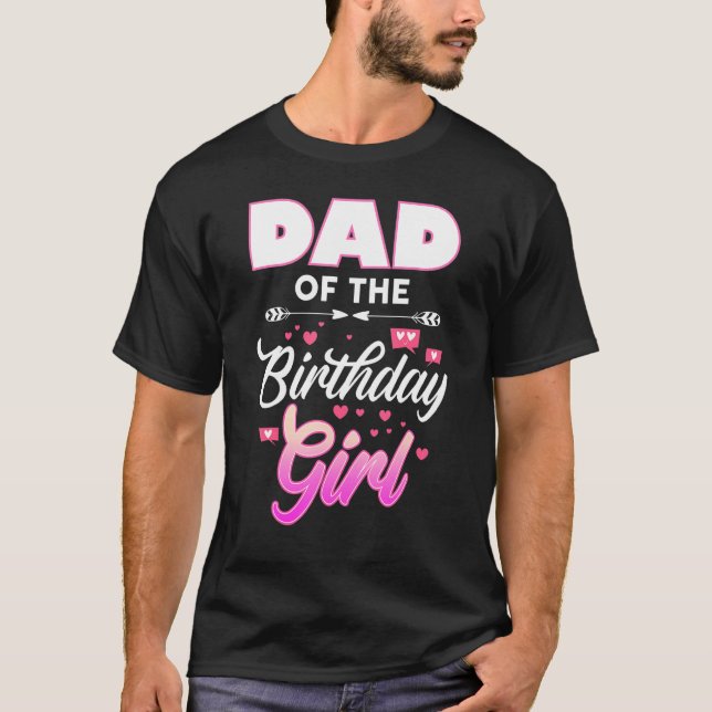 Camiseta Papá Del Chica De Cumpleaños Que Coincide Con La F (Anverso)