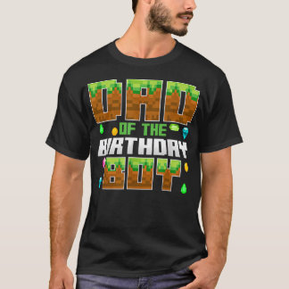 Camiseta Papá Del Cumpleañero Jugador De Videojuegos Pixel
