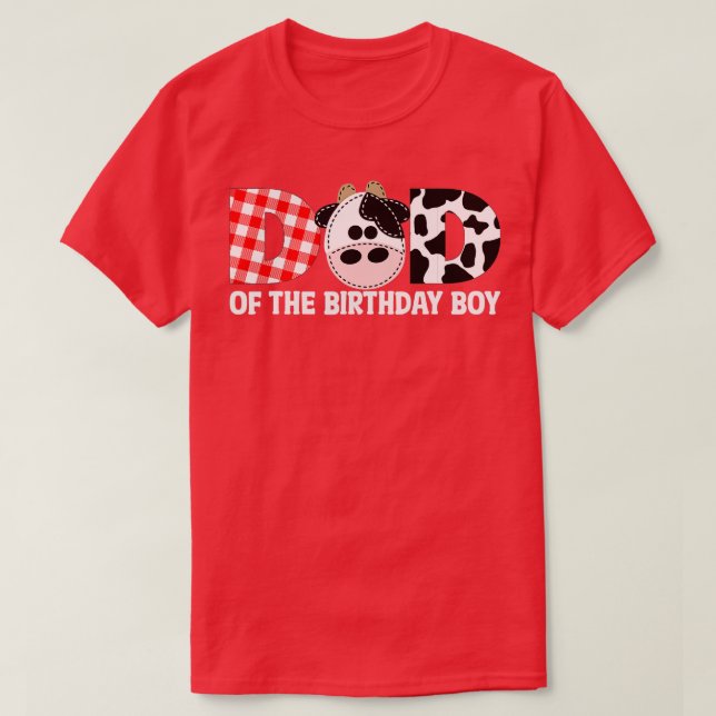 Camiseta Papá del cumpleaños de Boy Cow Farm primer cumplea (Diseño del anverso)