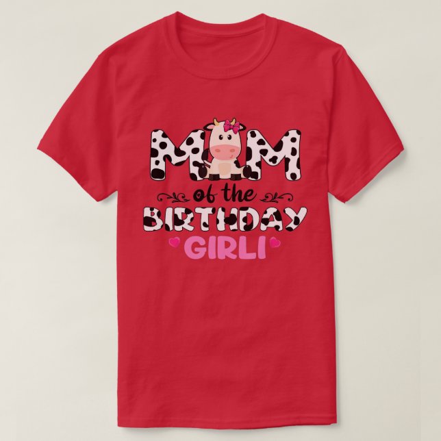 Camiseta Papá del cumpleaños de la vaca Chica (Diseño del anverso)