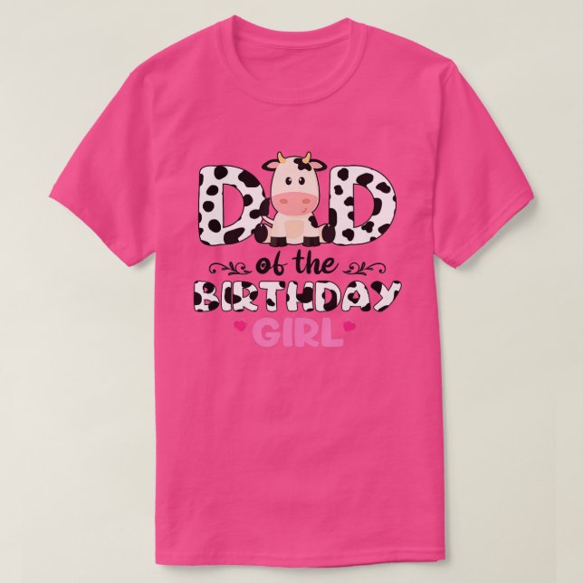Camiseta Papá del cumpleaños de la vaca Chica (Diseño del anverso)