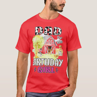 Camiseta Papá del cumpleaños del padre de la granja de vaca