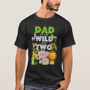 Camiseta Papá del cumpleaños del zoológico de dos salvajes 
