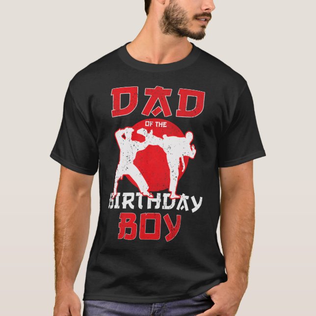 Camiseta Papá Del Cumpleaños Karate Taekwondo Boy Martial A (Anverso)
