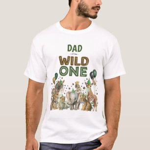 Camiseta Papá del cumpleaños salvaje de animales del niño