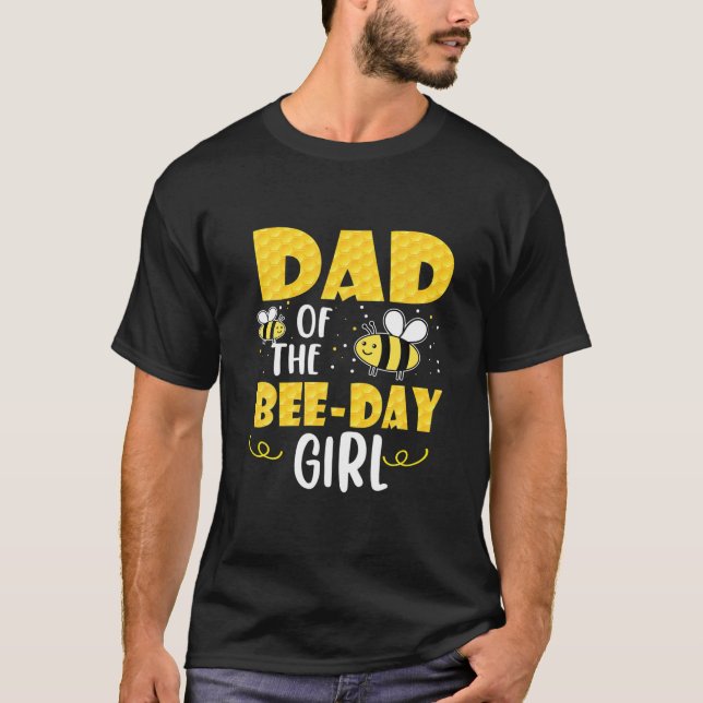 Camiseta Papá Del Día De La Abeja Chica Fiesta Coincidiendo (Anverso)