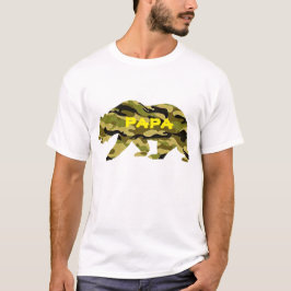 Camiseta papá del ejército papá oso divertido diseño de cam