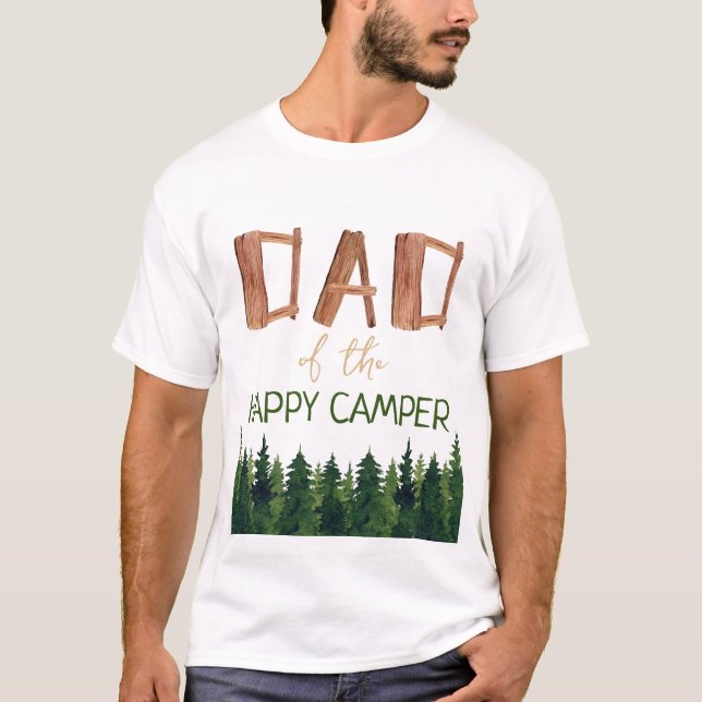 Camiseta Papá Del Feliz Cumpleaños Del Camper (Anverso)