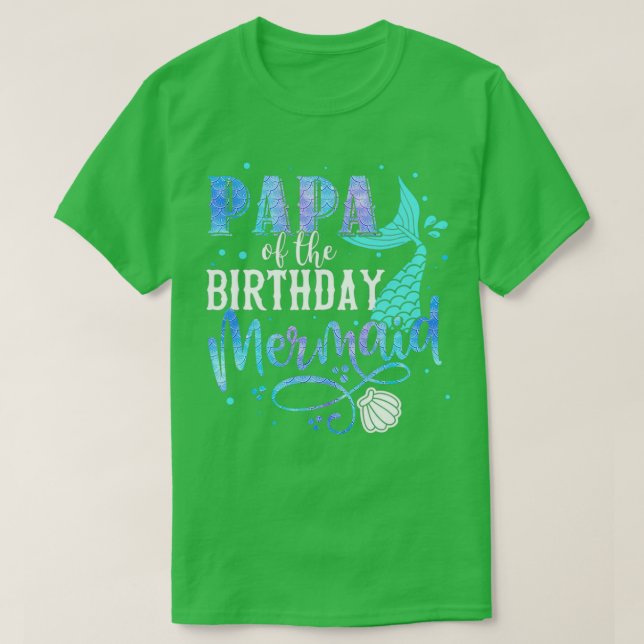 Camiseta Papá Del Fiesta De La Familia De La Sirena De Cump (Diseño del anverso)