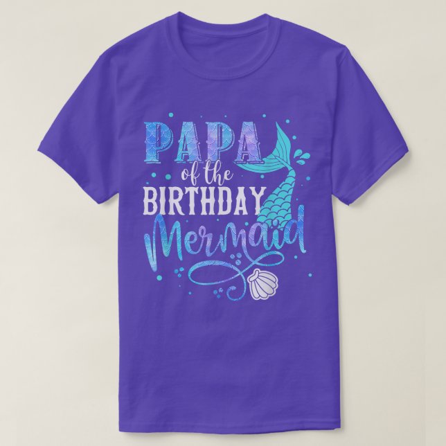 Camiseta Papá Del Fiesta De La Familia De La Sirena De Cump (Diseño del anverso)