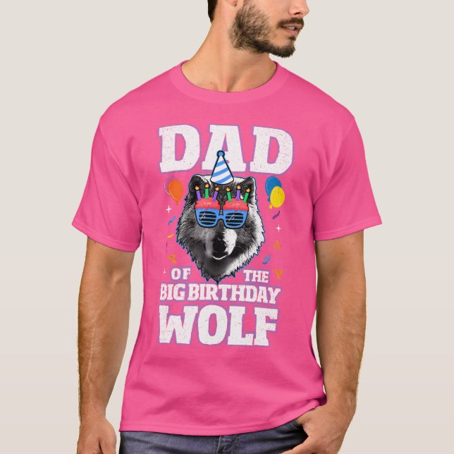 Camiseta Papá Del Gran Lobo De Cumpleaños Para Los Lobos Te (Anverso)