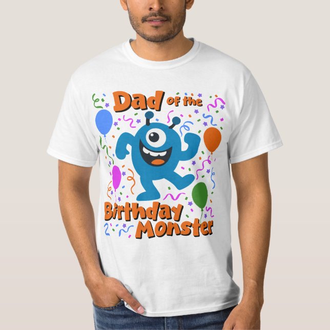Camiseta Papá del Monstruo del Cumpleaños (Anverso)