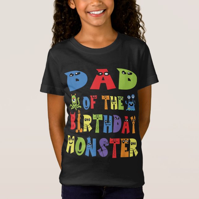 Camiseta Papá Del Monstruo Del Cumpleaños Alien Niño Fiesta (Anverso)
