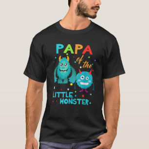 Camiseta Papá Del Monstruo Del Cumpleaños Del Pequeño Monst